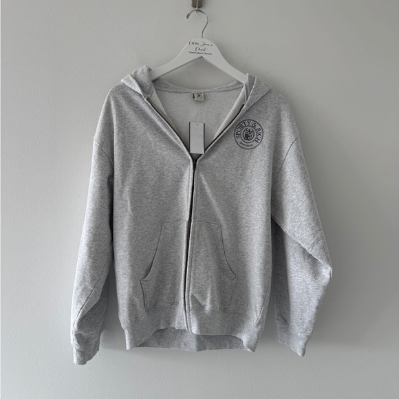 SPORTY & RICH NWT Gray Zip Up Hoodie S - Picture 3 of 6